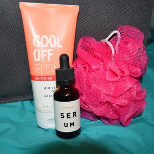 Cool Off Lotion & Brightening Serum & Loofah